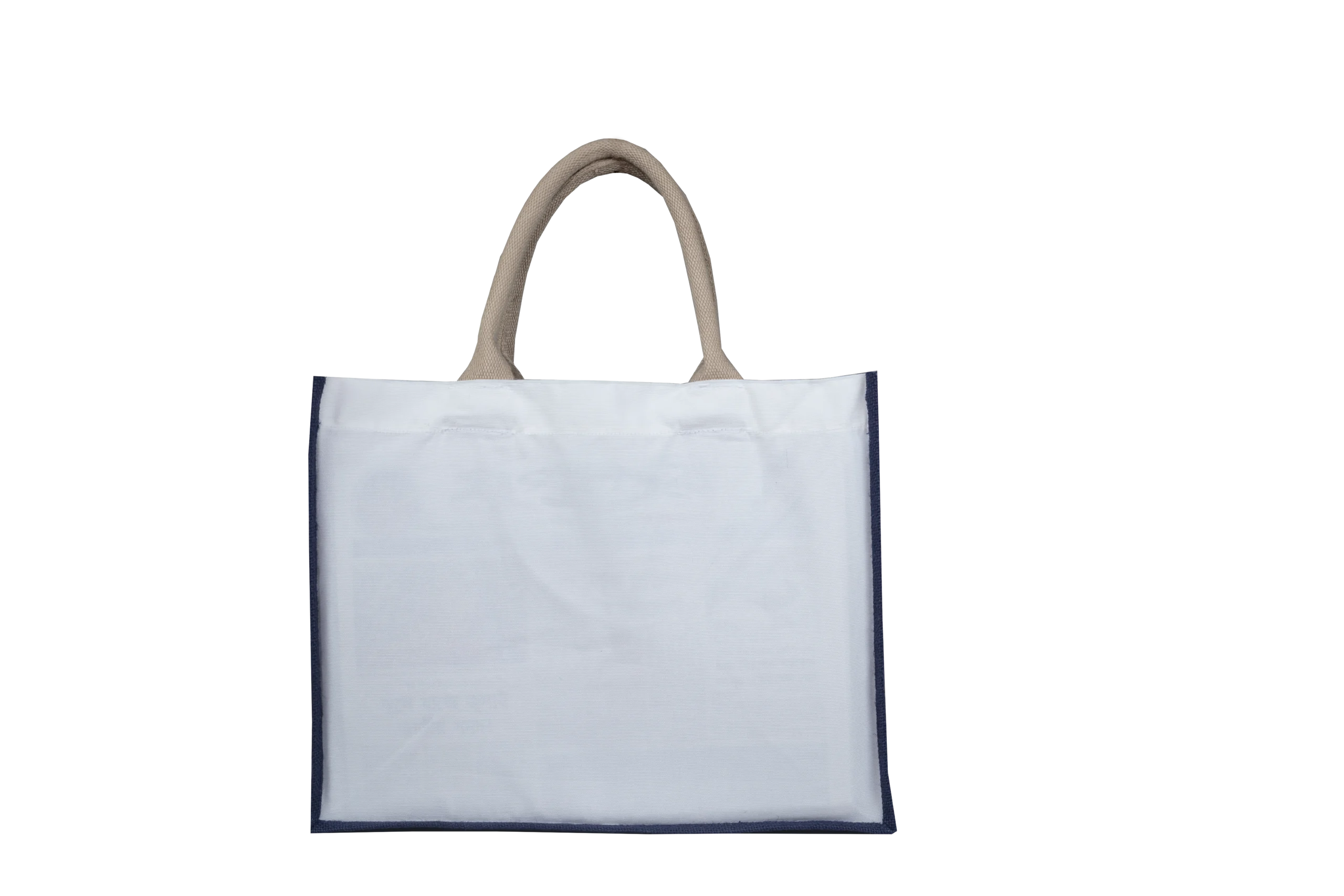 Refili Printer Jute Cotton Clasic Tote-Blue - Image 3